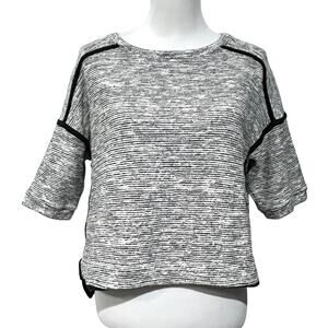 Madewell Women’s Short Sleeve Black White Pullover Sweater Boxy Size M